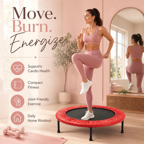 Mini fitness trampoline red - trampoline,